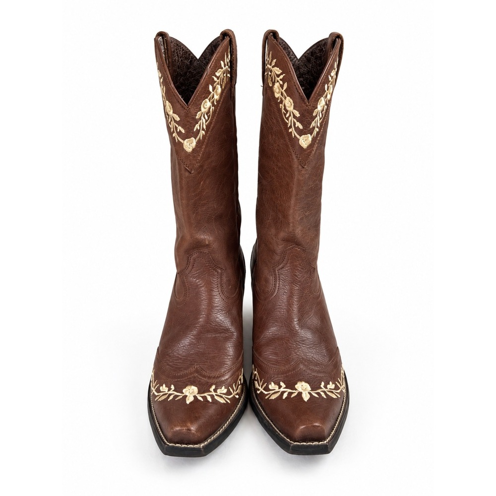 Ariat Renata Women's 8.5 Brown Floral Embroidered Western Cowboy Boots